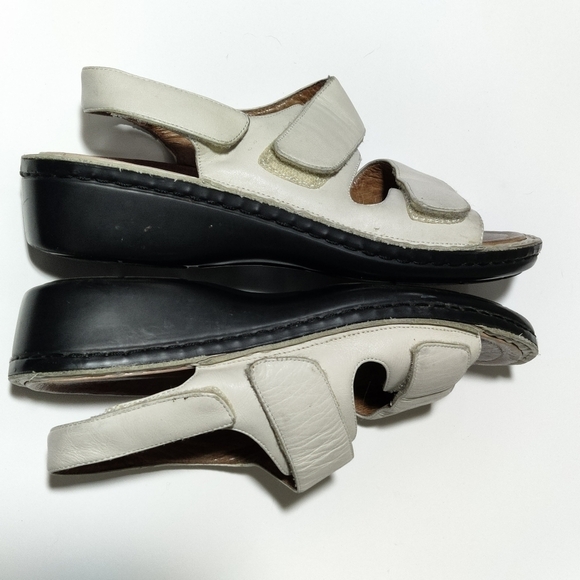 VOLKS WALKERS Cream Beige Leather Walking Sandal 39 9 - Picture 7 of 11
